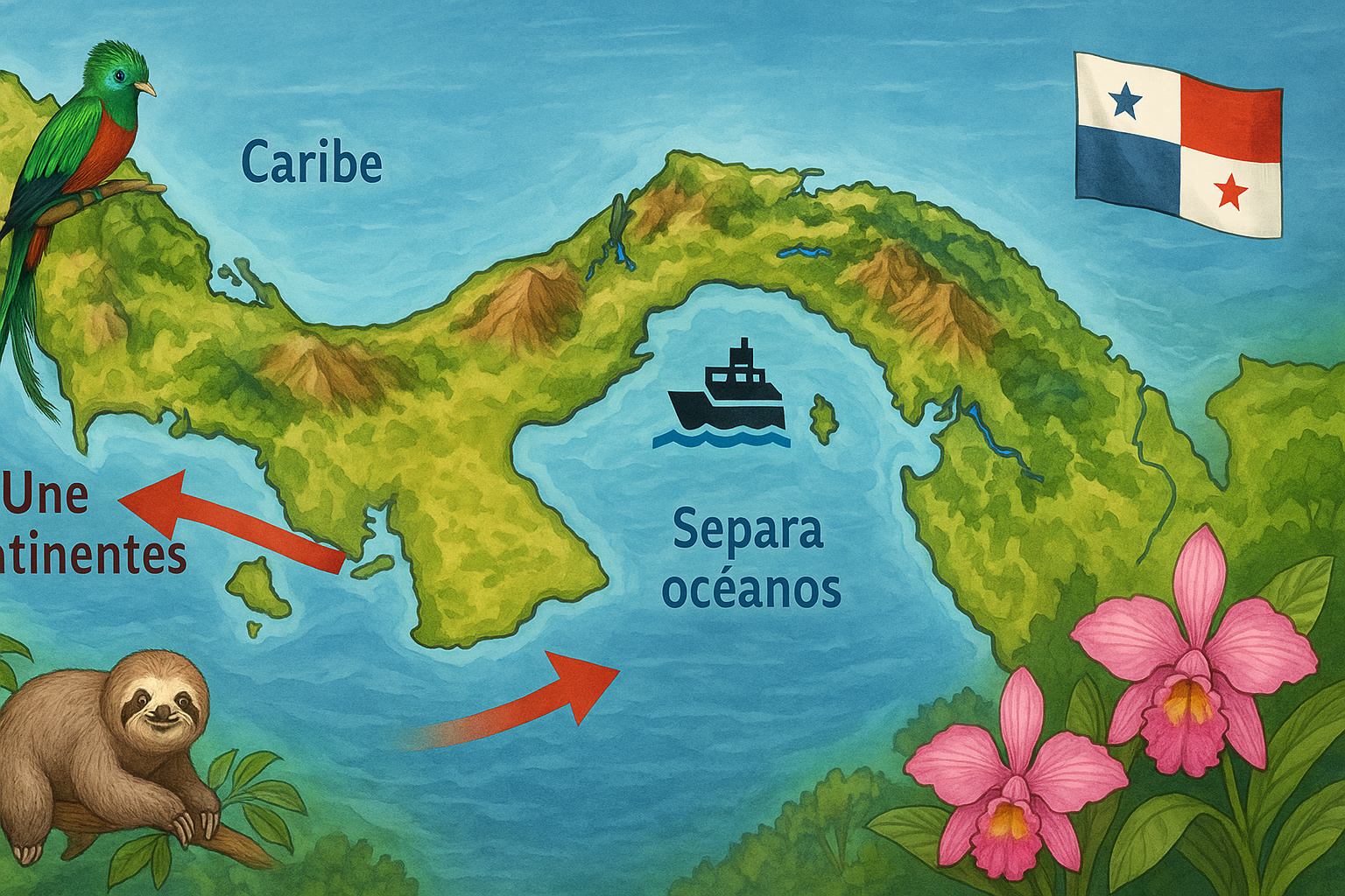 Mapa ilustrado de Panamá